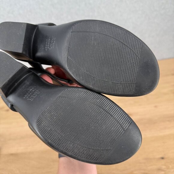 SAS Womens Suntimer Heeled Sandal Shoes Size 7.5 Slim AAA Black Leather Comfort - Picture 12 of 13